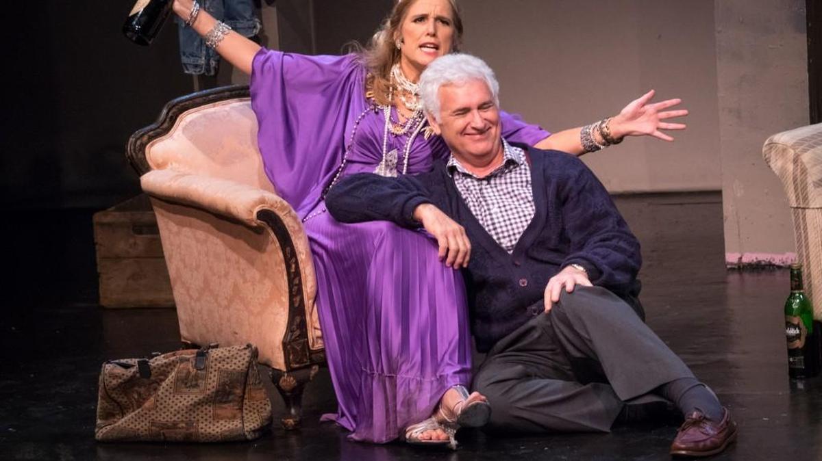 Annette Anderson and Terry Minyard rehearse a scene from Theatre Macon’s production of “The Shadow Box.”