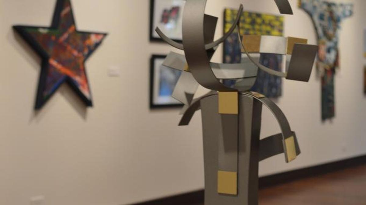 “Crossroads” by Peter Nishanian is part of the “Full Spectrum 2” exhibit at the Tubman Museum.