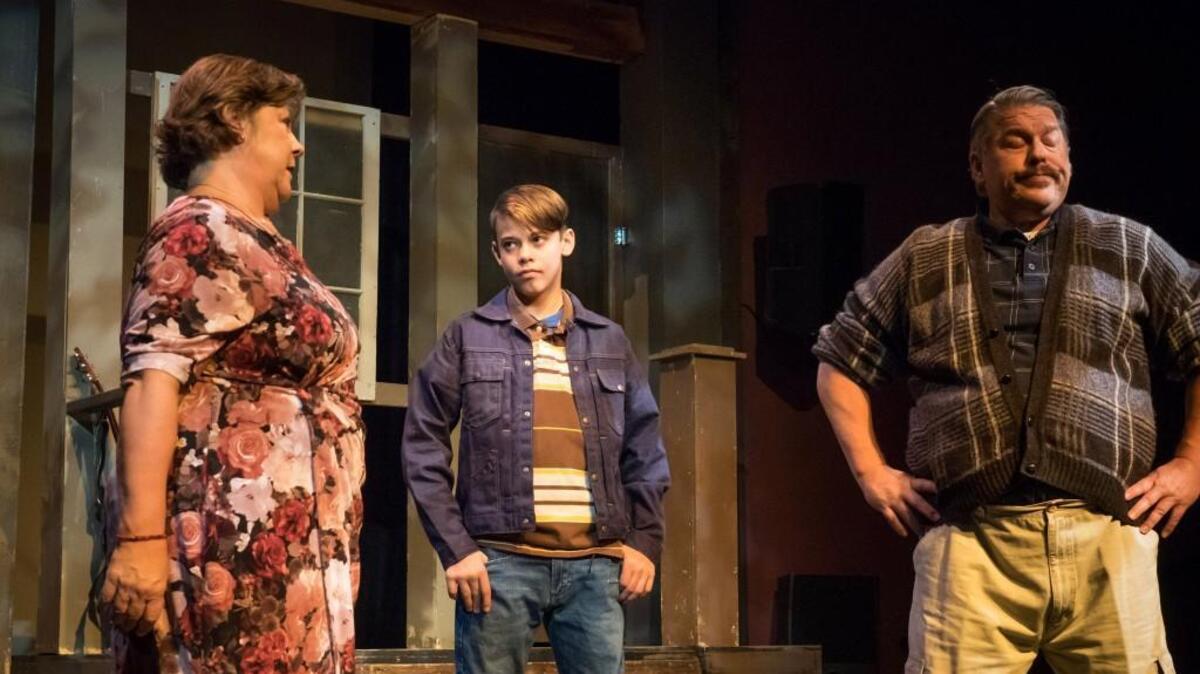 From left, Pam Burkhalter, Michael Howard Hefner and Jeff Lintz rehearse a scene from Theatre Macon’s production of “The Shadow Box.”