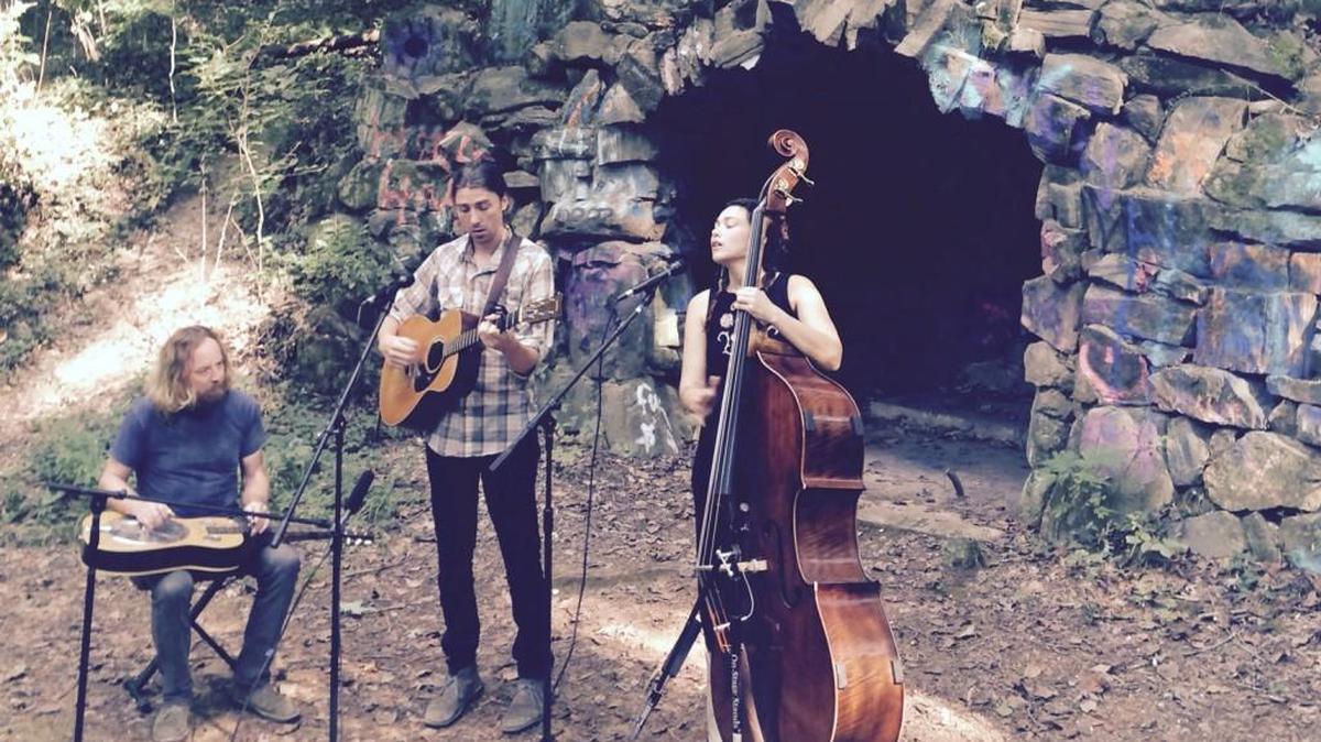 Athens-based band Cicada Rhythm plays in The Grotto.