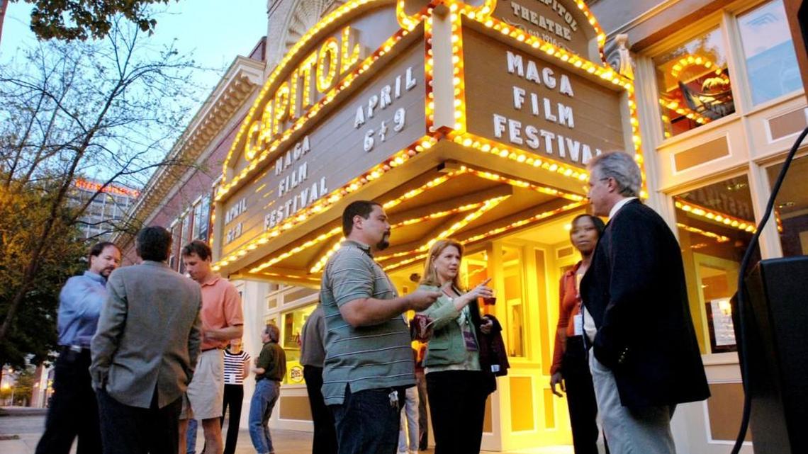 People stand outside the Cox Capitol Theatre during a previous Macon Film Festival. This year, MAGA happens July 20-23.
