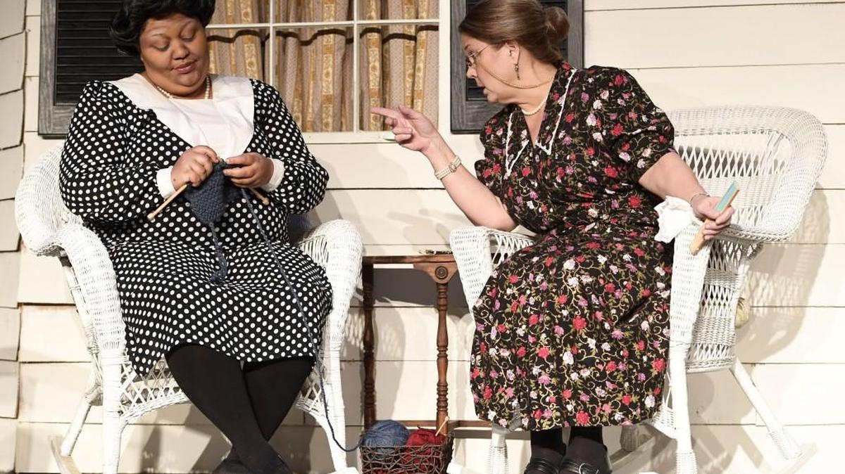 Tiffany McCall and Dot Leach in Macon Little Theatre’s “A Higher Place in Heaven.”