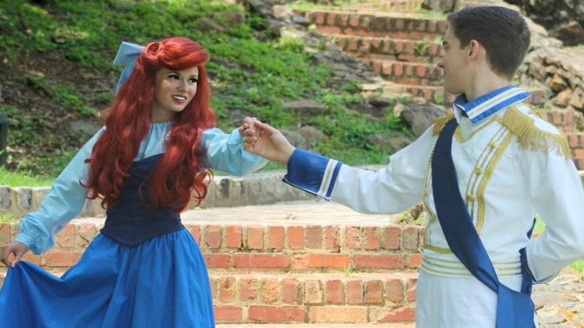 Alana Horne portrays Ariel and Jared Ivey is Prince Eric in the Perry Players Theatre production of “The Little Mermaid.”