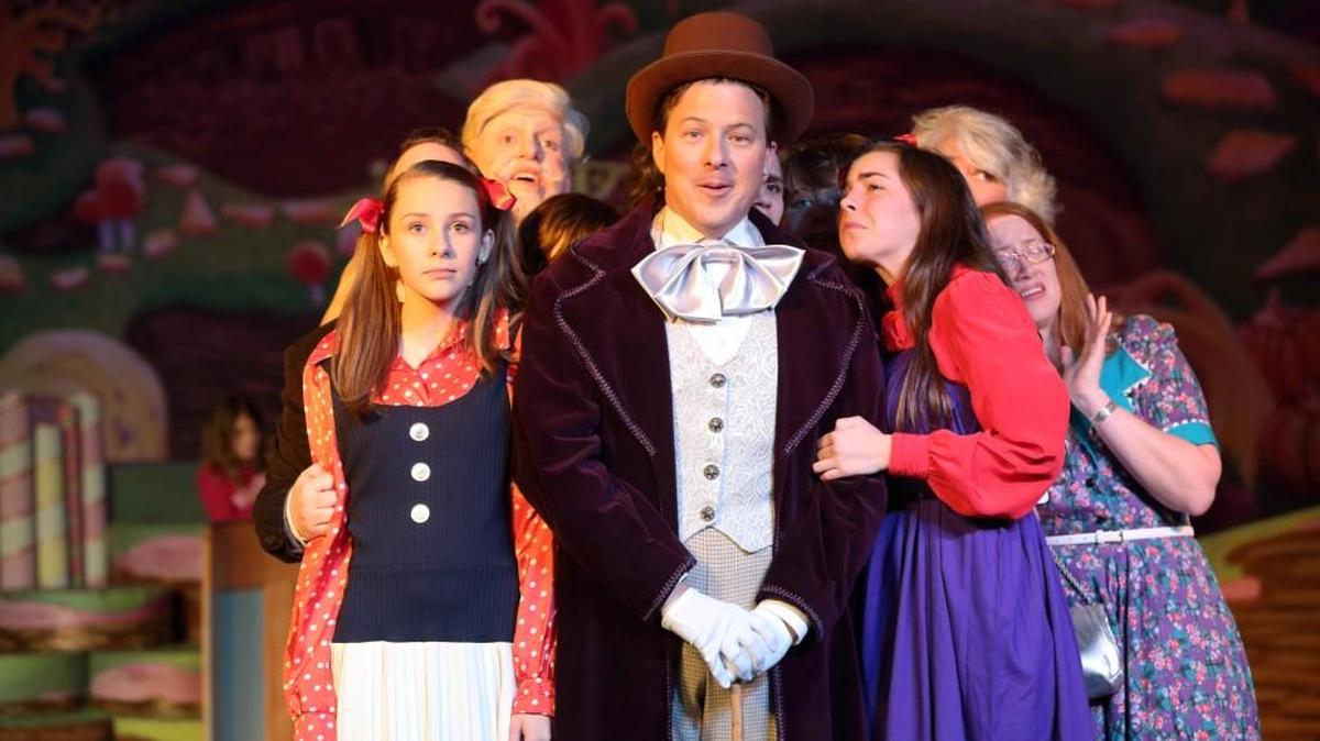 The cast of “Willy Wonka” rehearse at Macon Little Theater.
