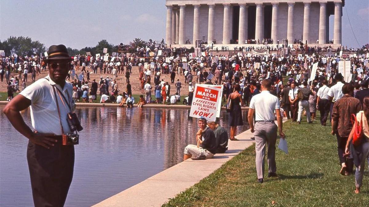 People gather at the Lincoln Memorial for the March on Washington, featured in the film, “I Am Not Your Negro.” See it Feb. 24 at the Douglass Theatre.