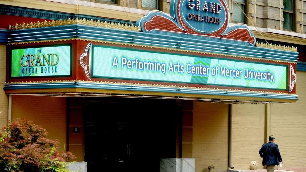 The Grand Opera House along Mulberry Street.