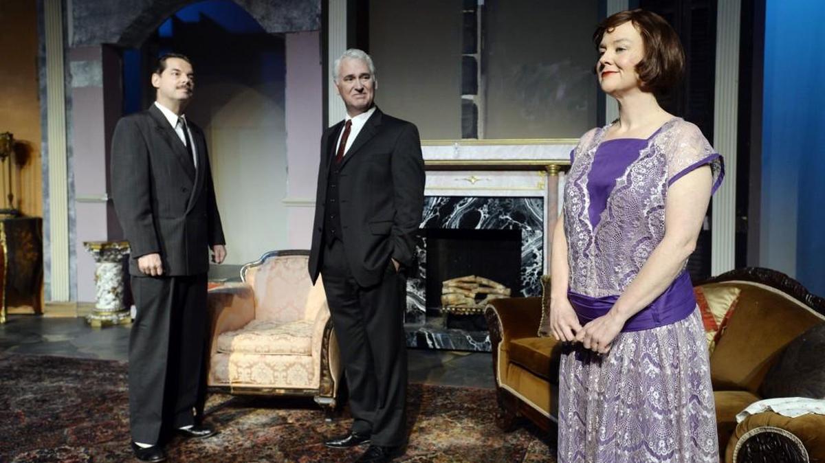 John (Stuart Appleton), Bernard (Terry Minyard) and Constance (Liane Treiman) in Theatre Macon’s production of “The Constant Wife,” which opens Friday.