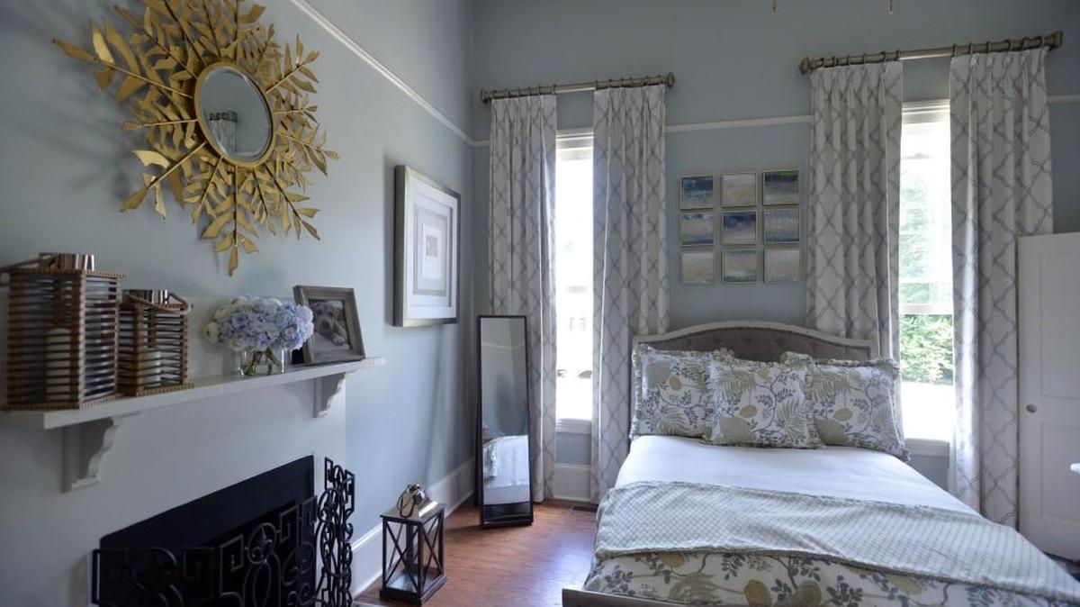 A bedroom in the Design House at 1388 Calhoun St. in Macon is almost a finished work.