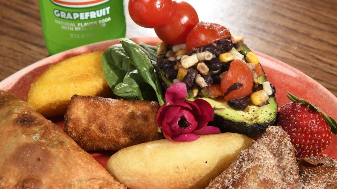 My Grandma’s Empanadas in Warner Robins has a sampler that includes a flour empanada, corn empanada, carimanola and Rikki Roll. Try a stuffed avocado on the side and a Guava empanada with cream cheese and strawberries for dessert.