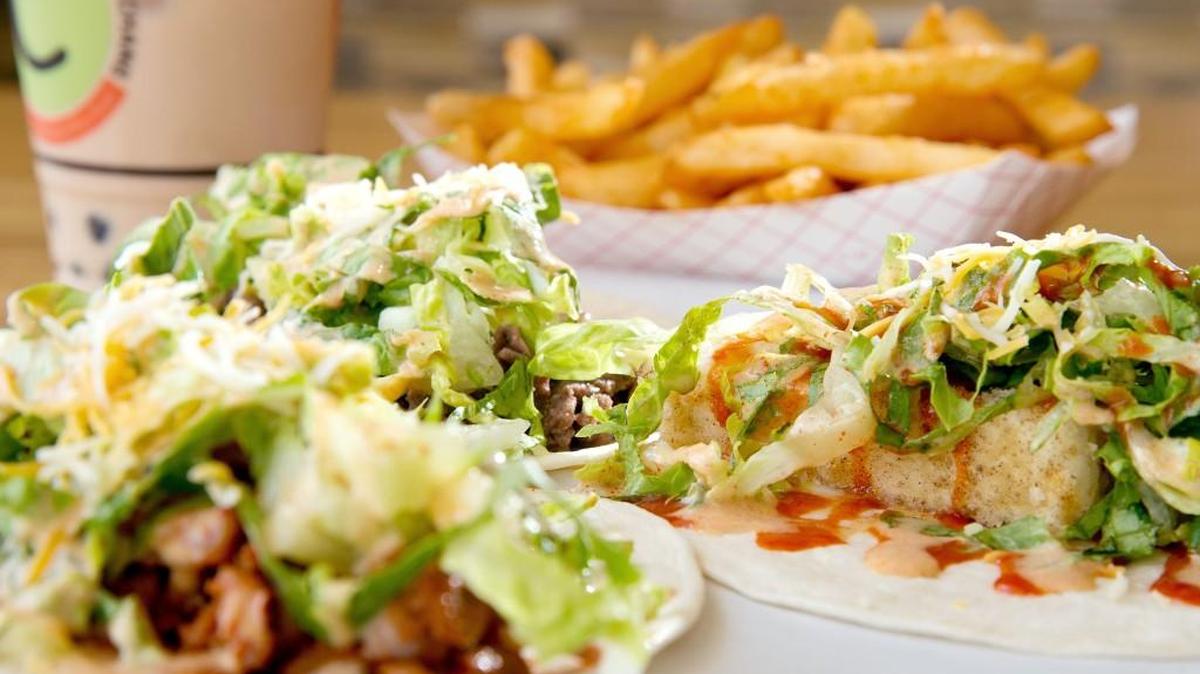Spicy pork, tofu and bulgogi beef tacos with sesame french fries and tapioca milk tea are among the items offered at Chico and Chang’s in Macon.