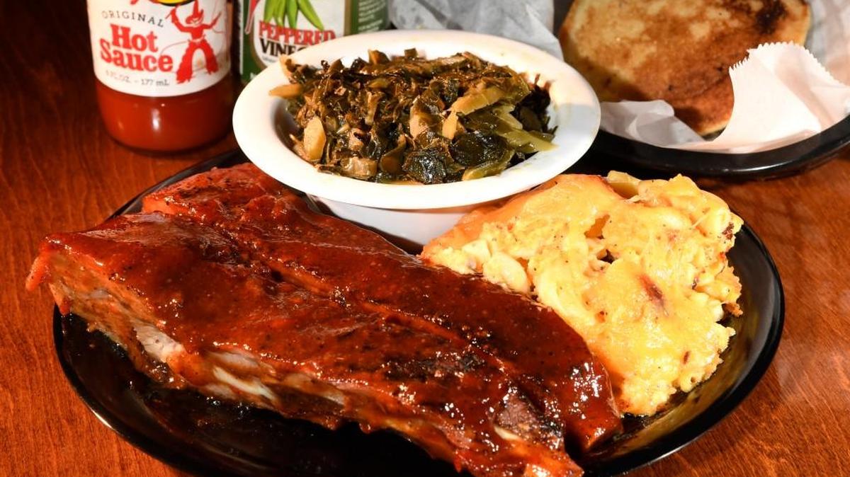 Barbecue ribs with collards and mac and cheese are sound of the options available from Original Kuntry Kitchen.