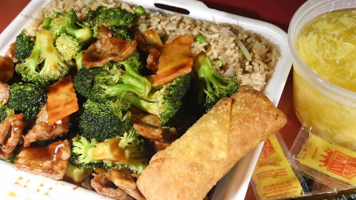 Beef and broccoli with an egg roll and egg drop soup are among the menu items at Ming’s Restaurant in Macon.