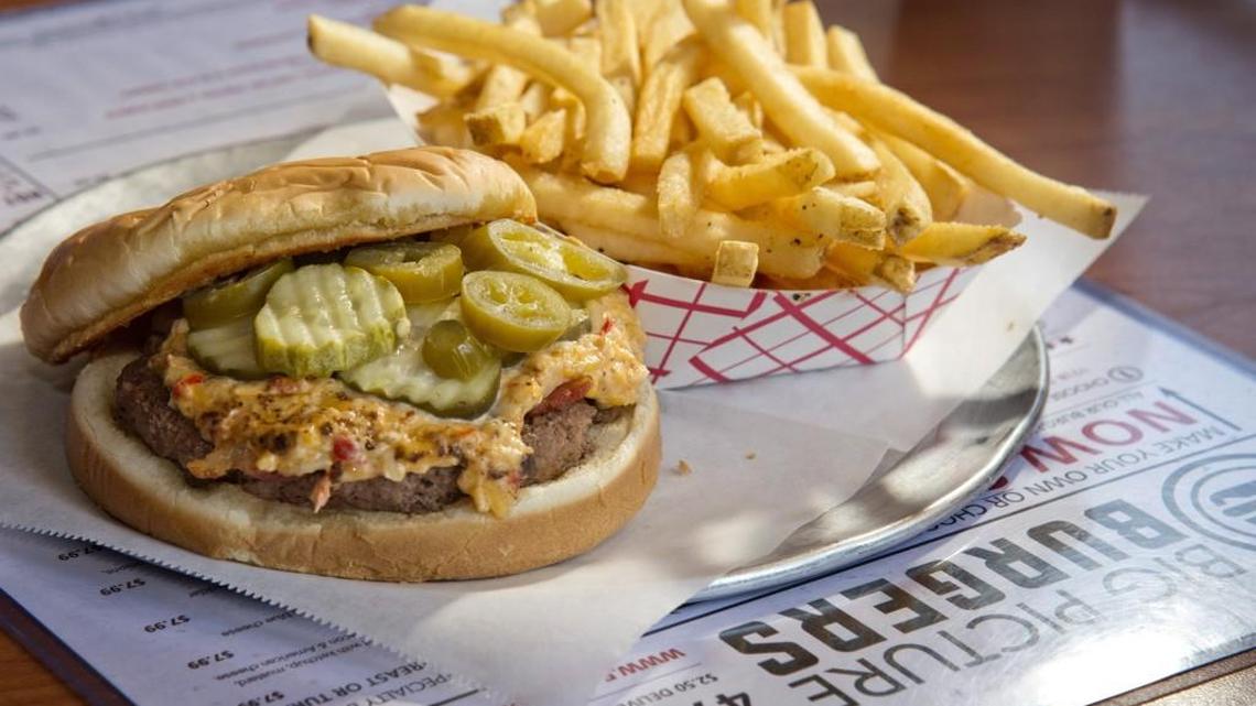 The Godfather burger at Big Picture Burgers features spicy pimento cheese, bacon, jalapeños and spicy pickles. The burger joint is in  Paradise Shoppes of Warner Robins off Ga. 96.