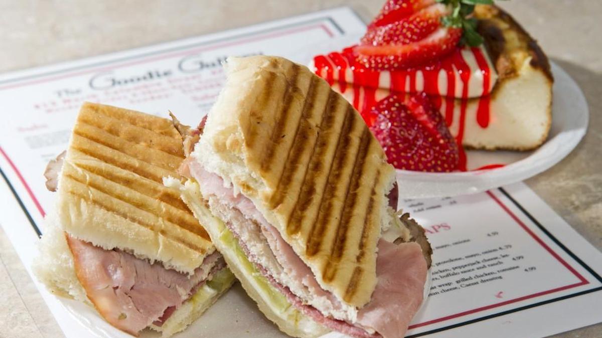 Try the Cuban sandwich and strawberry-topped cheesecake at the Goodie Gallery in Milledgeville.
