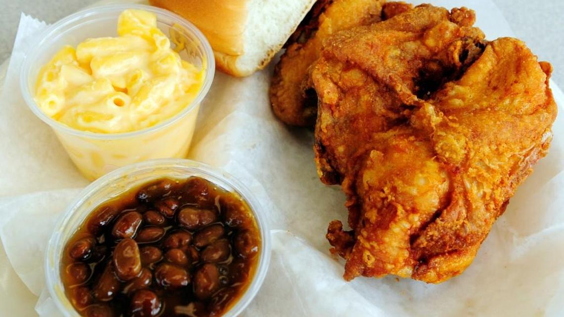 A two-piece chicken dinner at Maryland Fried Chicken.