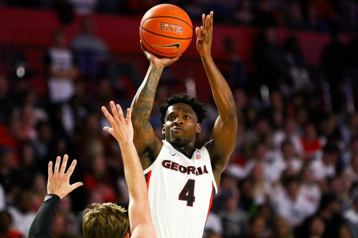 Georgia basketball player Tyree Crump (4) during a game against Western Carolina in Stegeman Coliseum in Athens, Ga., on Tuesday, Nov. 5, 2019.