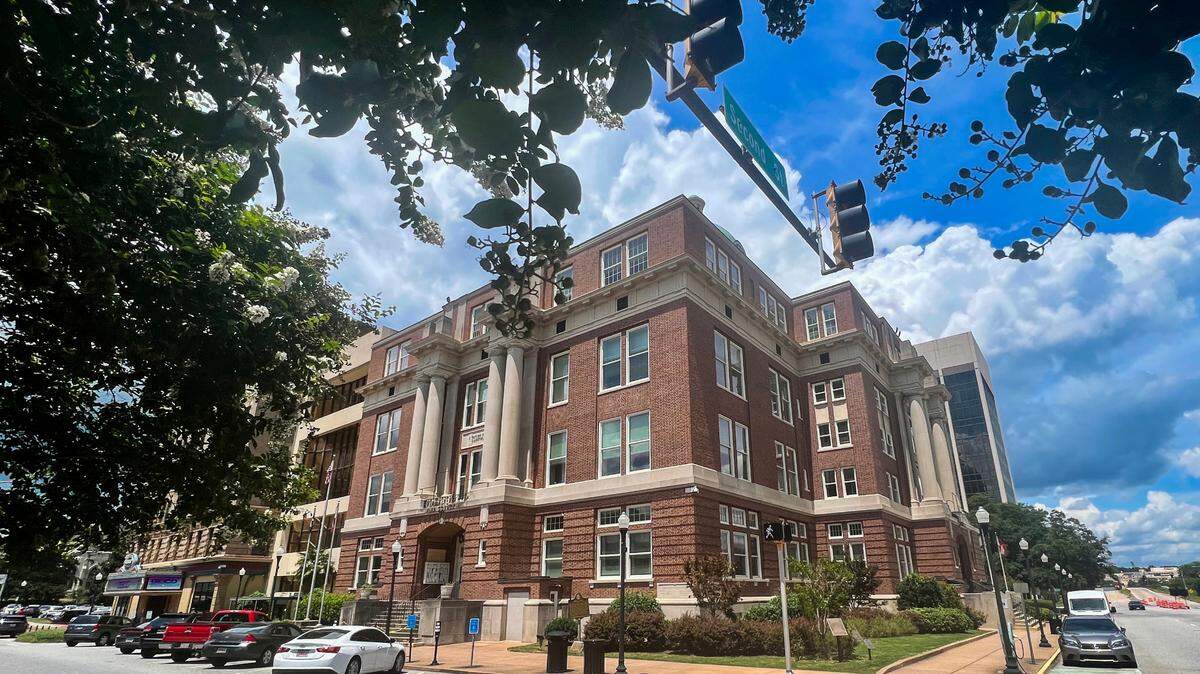 Bibb County courthouse located at 601 Mulberry St. in Macon.