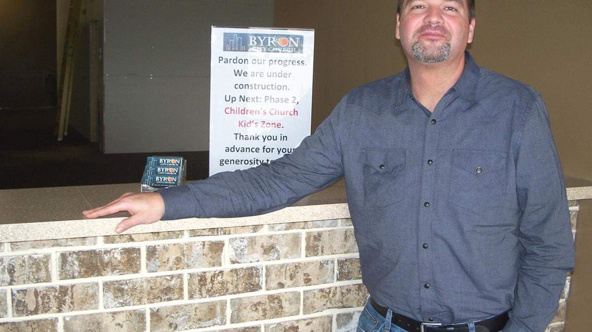 Myke Harbuck is the lead pastor of Byron City Church, which began as Centralpoint Chapel and changed its named when it moved to its new location at the Peach Shops at Byron near the Byron Welcome Center.