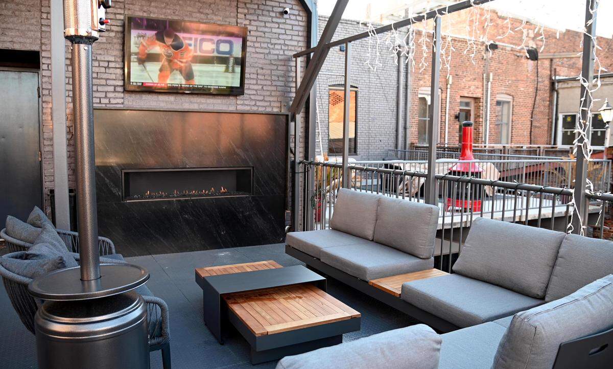 Back patio at Churchills on Cherry at 557 Cherry St. in downtown Macon.