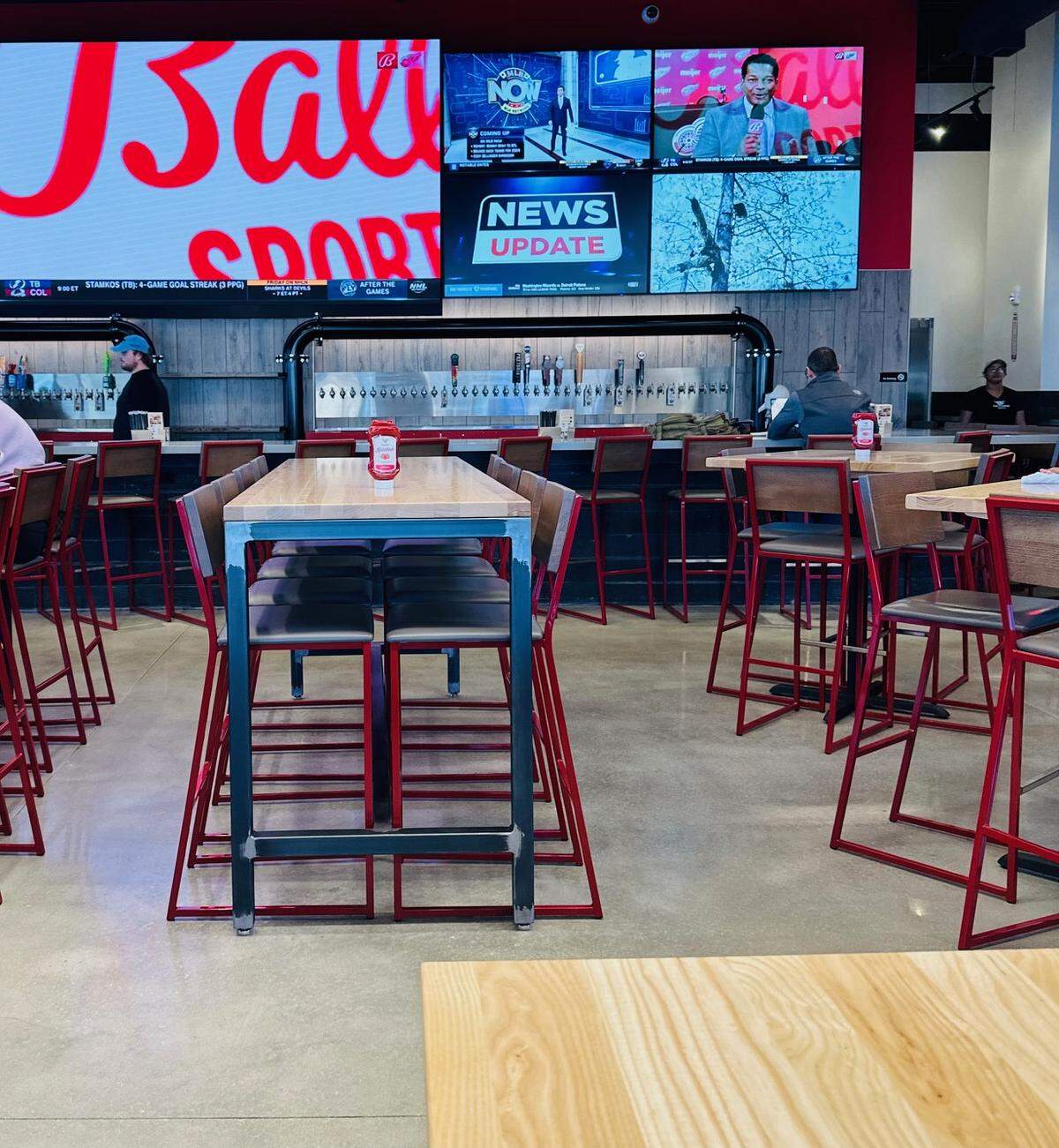 Inside Macon’s new Taco Mac restaurant.