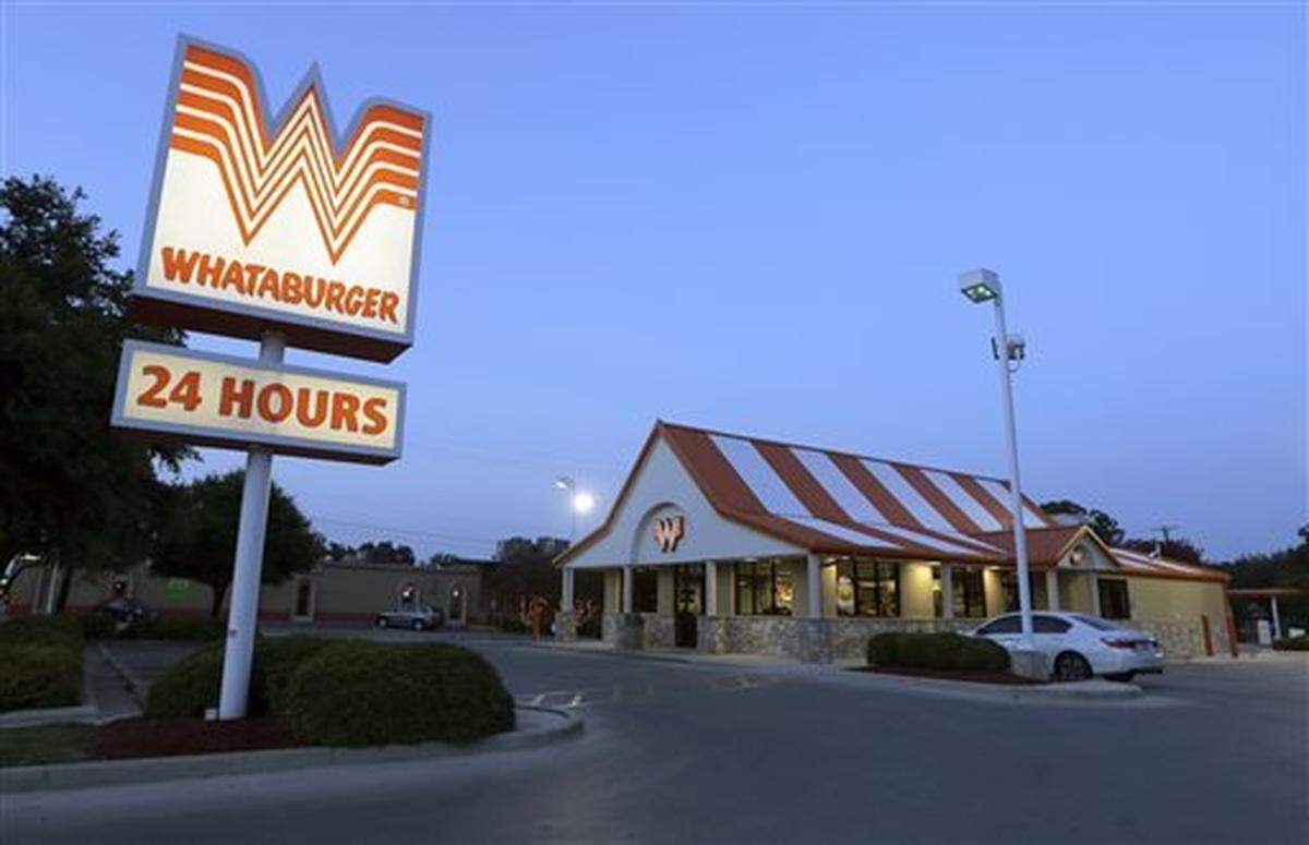 This Thursday, July 9, 2015 photo shows a Whataburger restaurant in San Antonio, Texas.