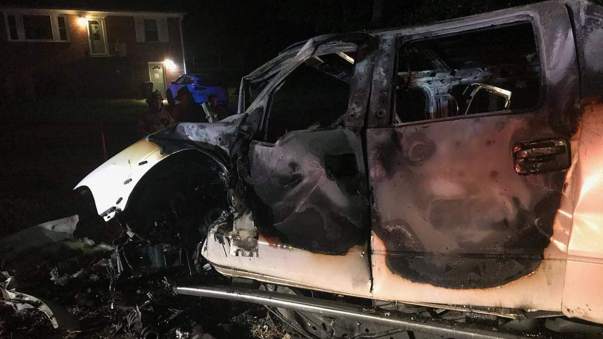 A photograph at the crash scene on Nancelon Circle in Macon.