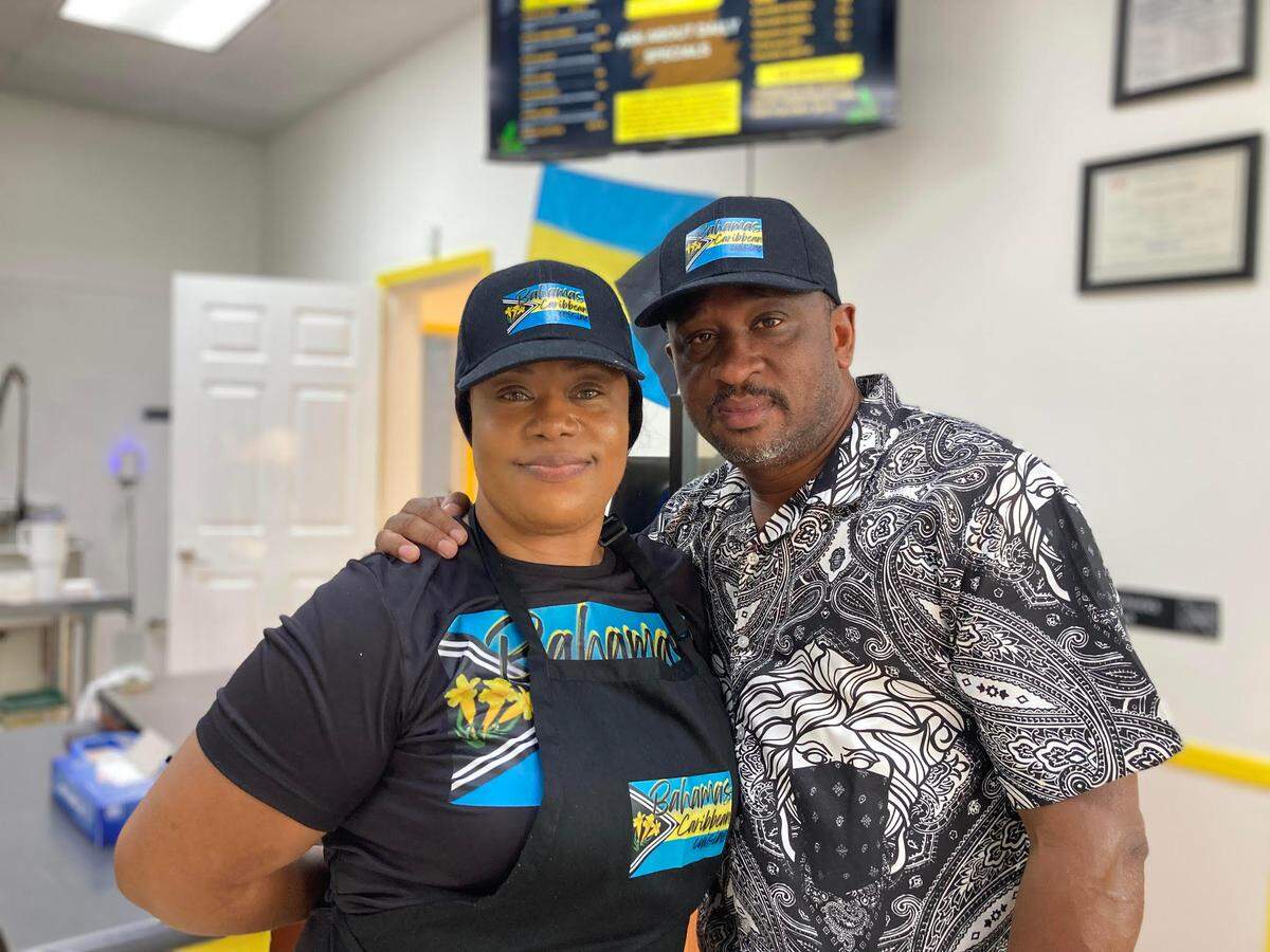Bahamas Caribbean Cuisine owners Walt Williams and his fiancée Shantel Major.