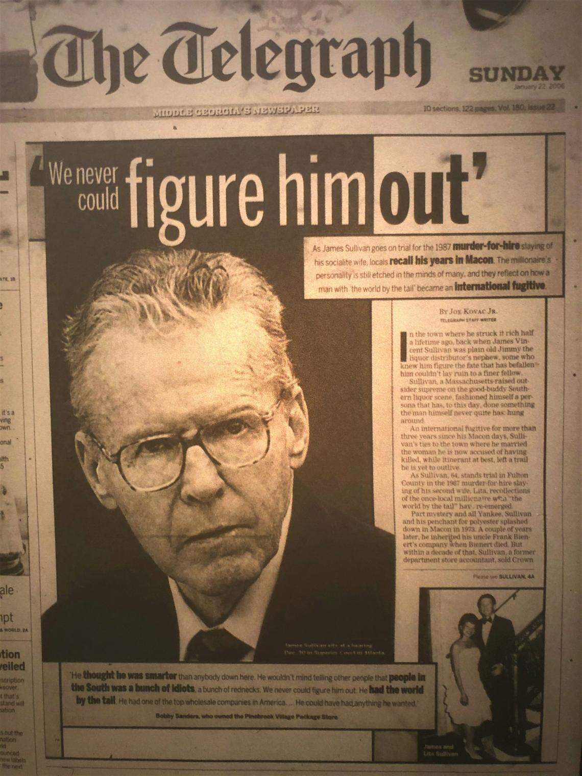 The Telegraph front page, Jan. 22, 2006, when a version of this story was first published.