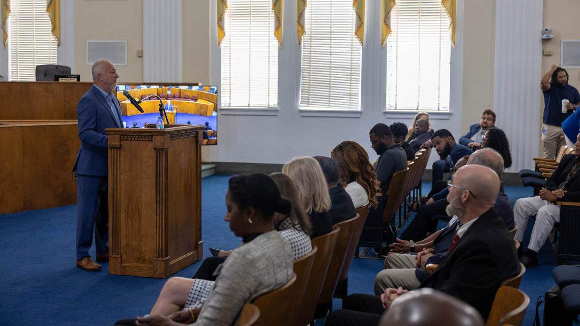 Macon-Bibb County Mayor Lester Miller announced initiatives to reform the Bibb County Law Enforcement Center on June 10, 2025, at the Commission Chambers of City Hall, 700 Poplar St.