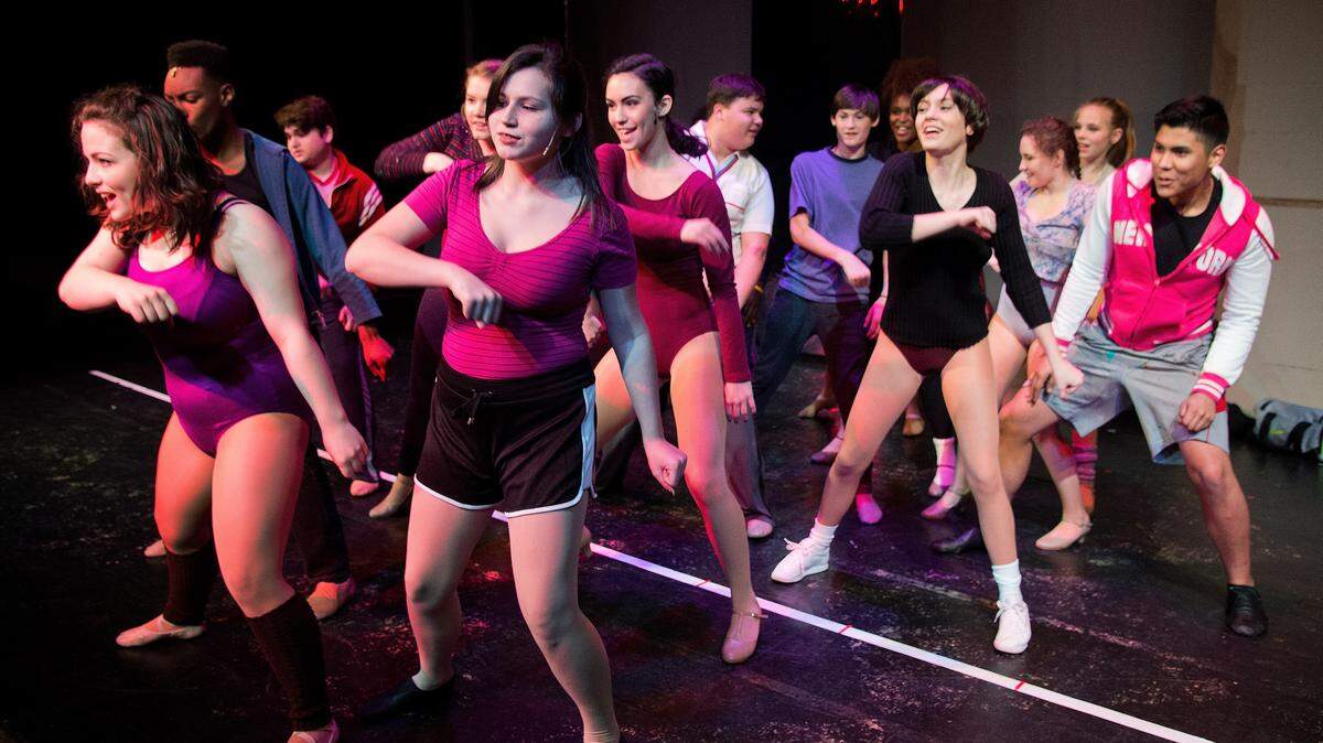 JASON VORHEES/THE TELEGRAPH Macon, GA, 01/04/2016: 
 The cast of Theatre Macon's Youth Actors Company "A Chorus Line" rehearse January 4.