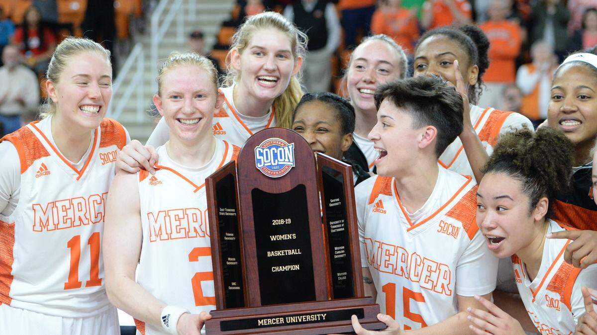 Mercer women’s basketball celebrates their regular season title in the final home game of the year on March 2. Now the team is preparing for the conference tournament in asheville.