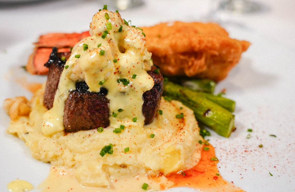 Steak with creamy sauce from Natalia’s in Macon, GA