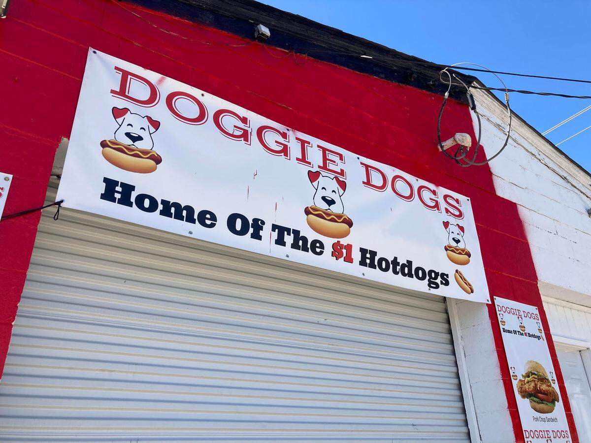 When Doggie Dogs at 880 Pio Nono Ave. in Macon is closed, a security generally covers the front of the walk-up hot dog spot.