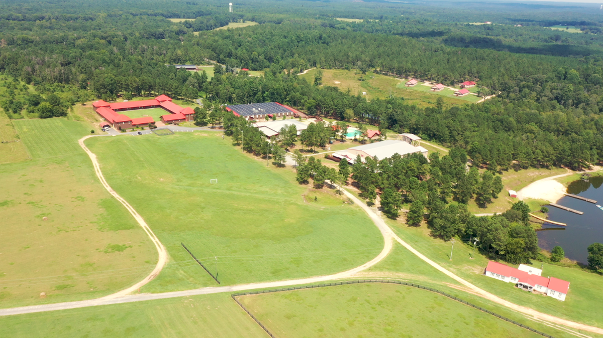 An aerial photo of the 455-acre facility called Camp Grace located in Roberta, Ga.