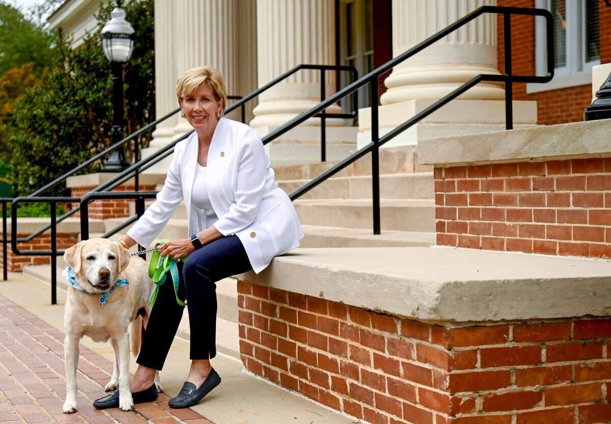 Georgia College and State University President Cathy Cox with her dog Ellie.