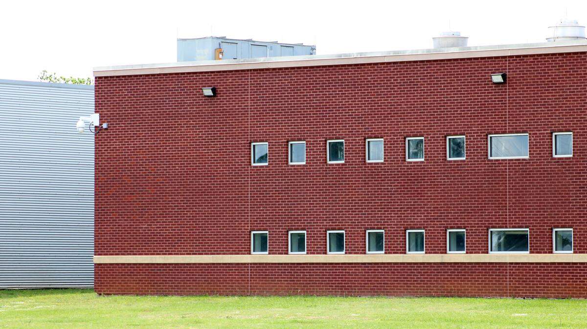 Cell block windows at the Houston County Detention Center in Perry. Telegraph file photo.