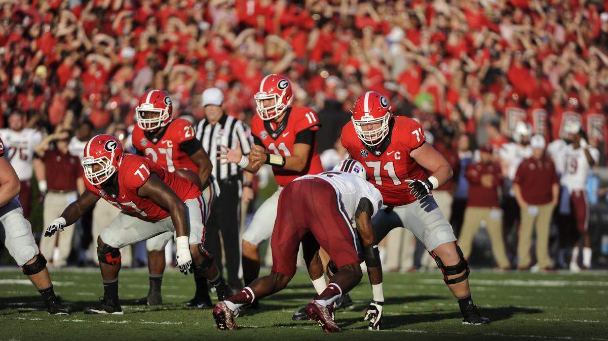 For the second time this season, Georgia quarterback Greyson Lambert (11) went unsacked in Saturday’s game against South Carolina.