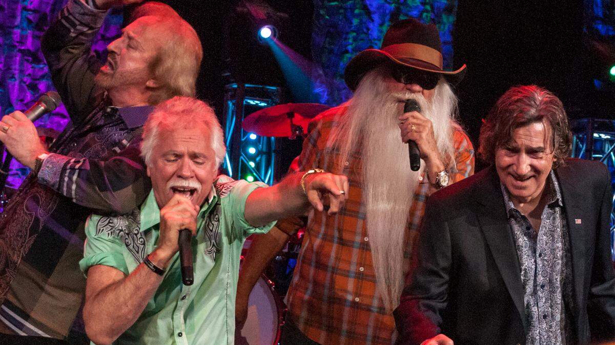 The Oak Ridge Boys will bring their “Front Porch Singin’ Tour” to Grange Fair on Friday.