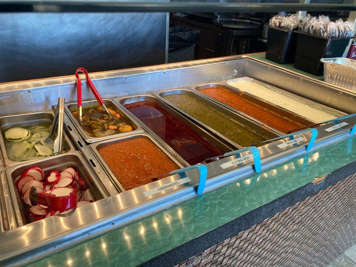 Salsa bar at Chef Luis Mexican Food & Grill, a new restaurant in the Kathleen area of Warner Robins.