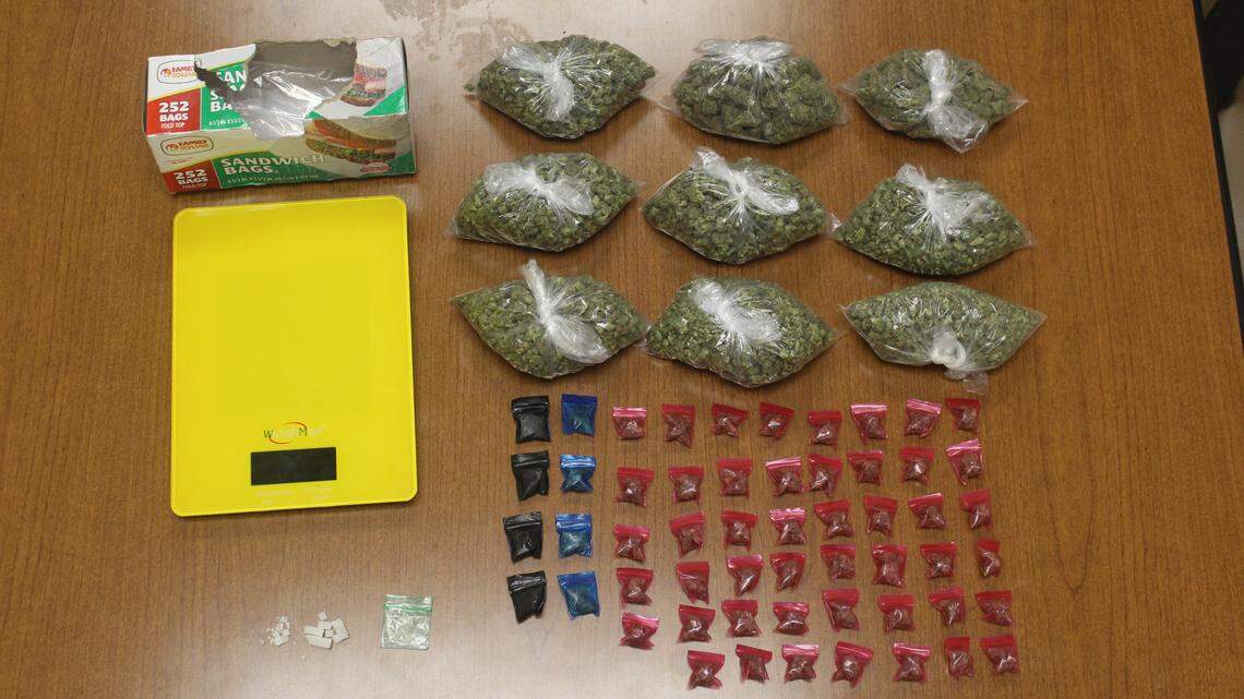 Marijuana and cocaine were seized from a Fort Valley apartment on Green Street and methamphetamine from a car parked in front of the apartment by Peach County authorities Tuesday.