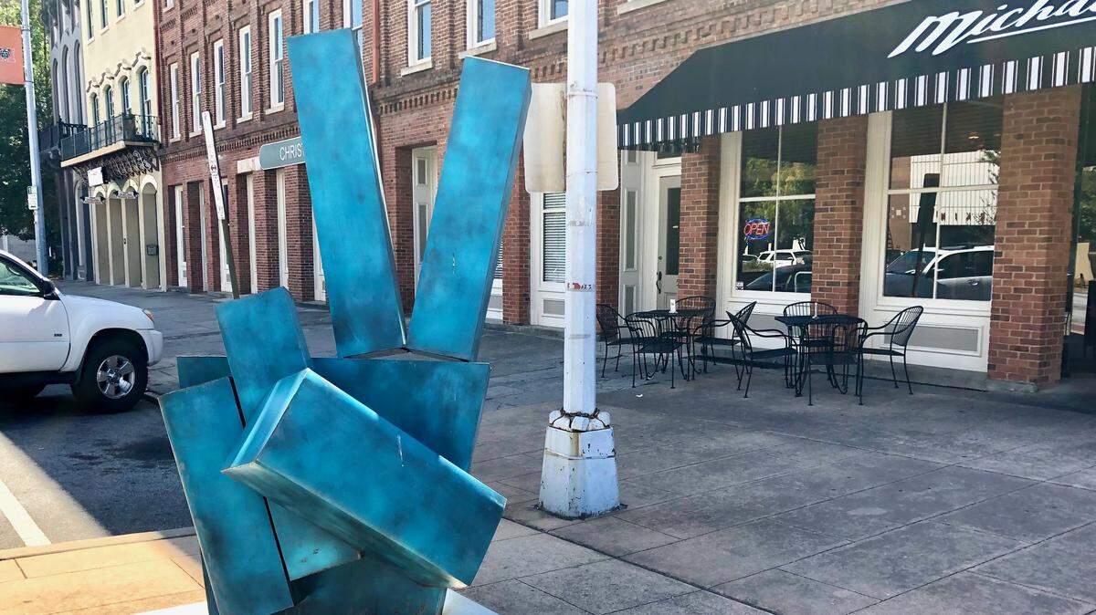 One of the many pieces of public art downtown that may be involved in The 567 Center for Renewal’s Great Art Hunt Saturday.