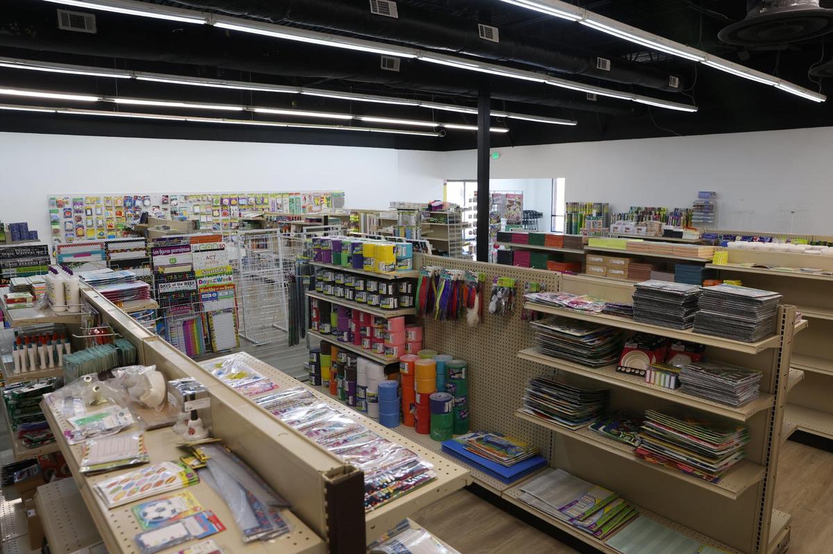 Classroom and school supplies sit on shelves inside of Teacher Needs on Friday, Feb. 14, 2025, in Macon, Georgia. Teacher Needs, located off of Zebulon Road, held a soft opening last Saturday and is Macon’s only education store, after taking over the inventory from the historic GA School Supply Store in Macon.