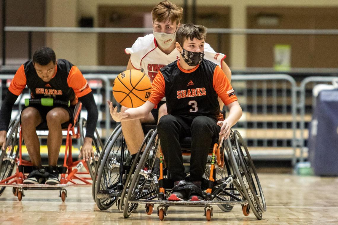 Houston County’s Dalton Crosby (3) brings the ball down court against the Gwinnett Heat in the GHSA Championship March 13.