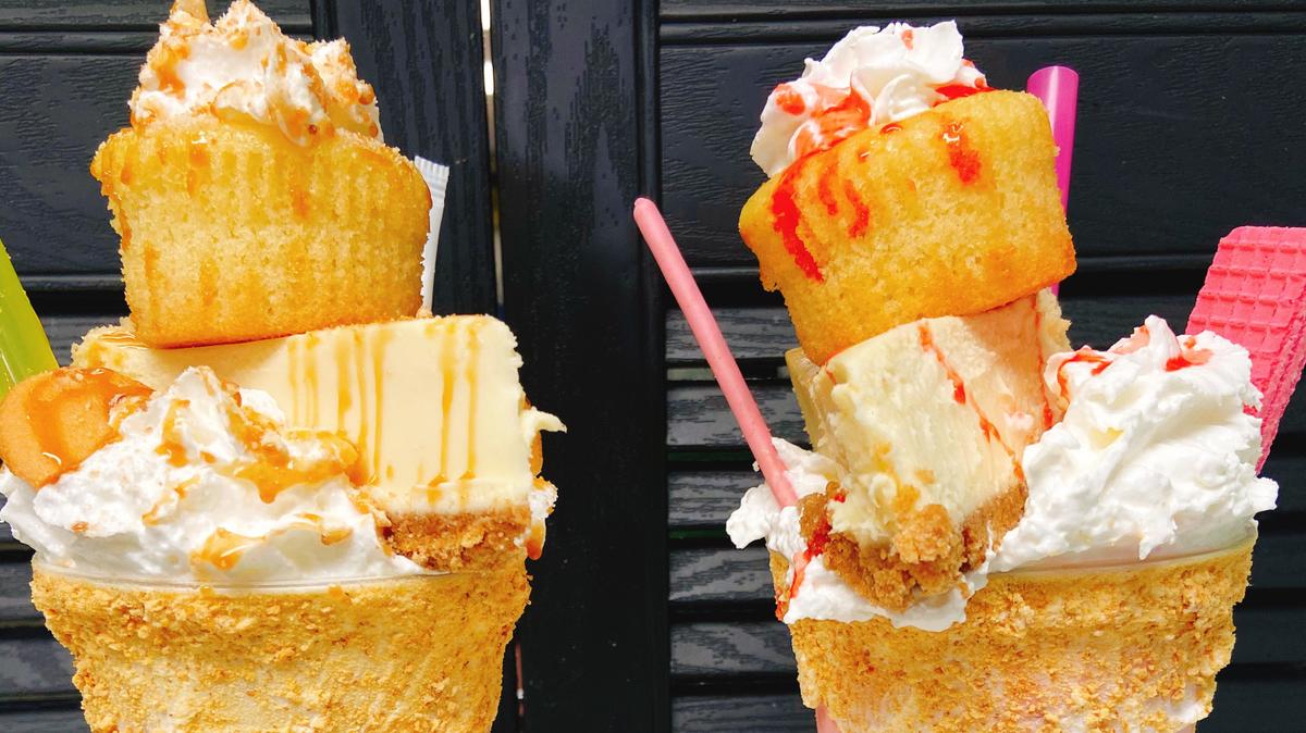 Cake ‘n Shake, a new dessert shop targeted to open Feb. 12 at 115 Margie Drive, Suite A, across from the Galleria Cinemas, features this signature ‘extreme shake’ that bears its namesake.