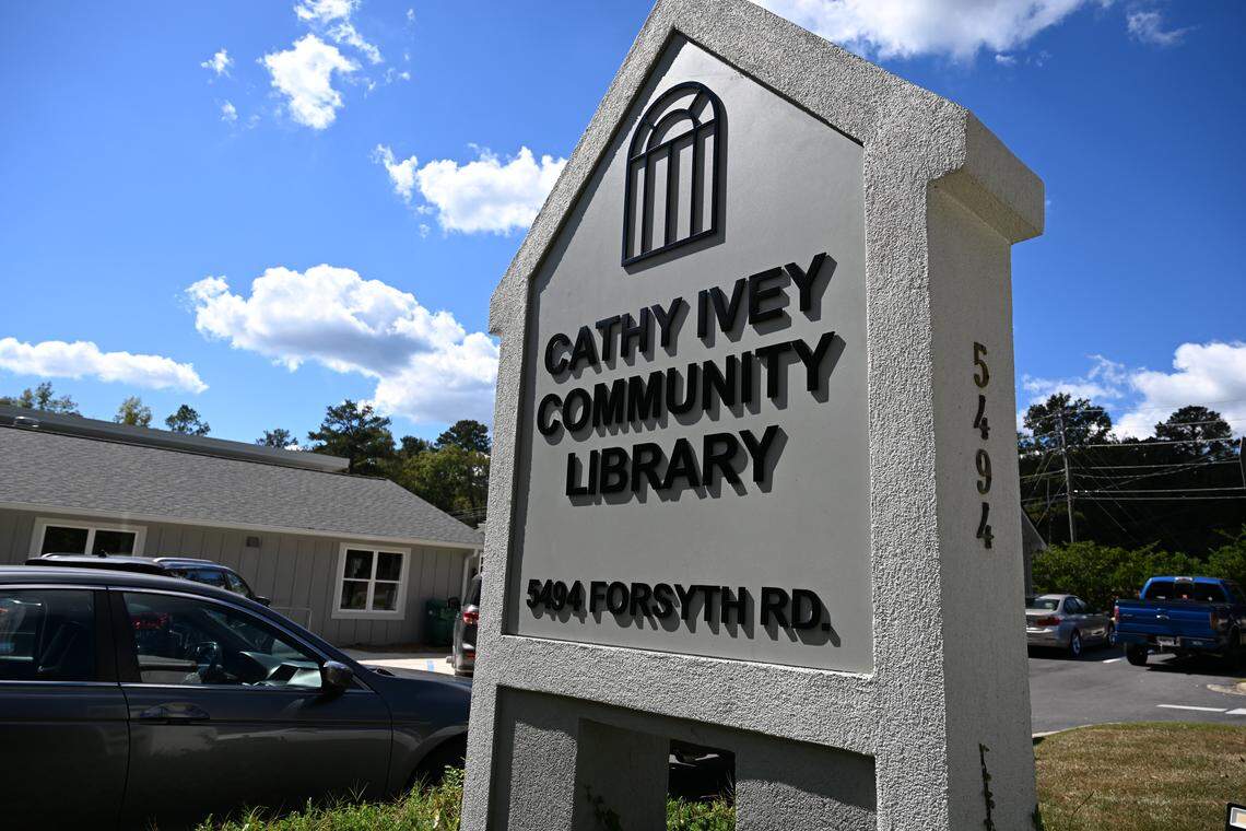The new Cathy Ivey Community Library sits off of Forsyth Road on Monday, Oct. 13, 2025, in Macon, Georgia. The newest Middle Georgia Regional Library location opened Monday and honors the life of longtime volunteer Cathy Ivey. 