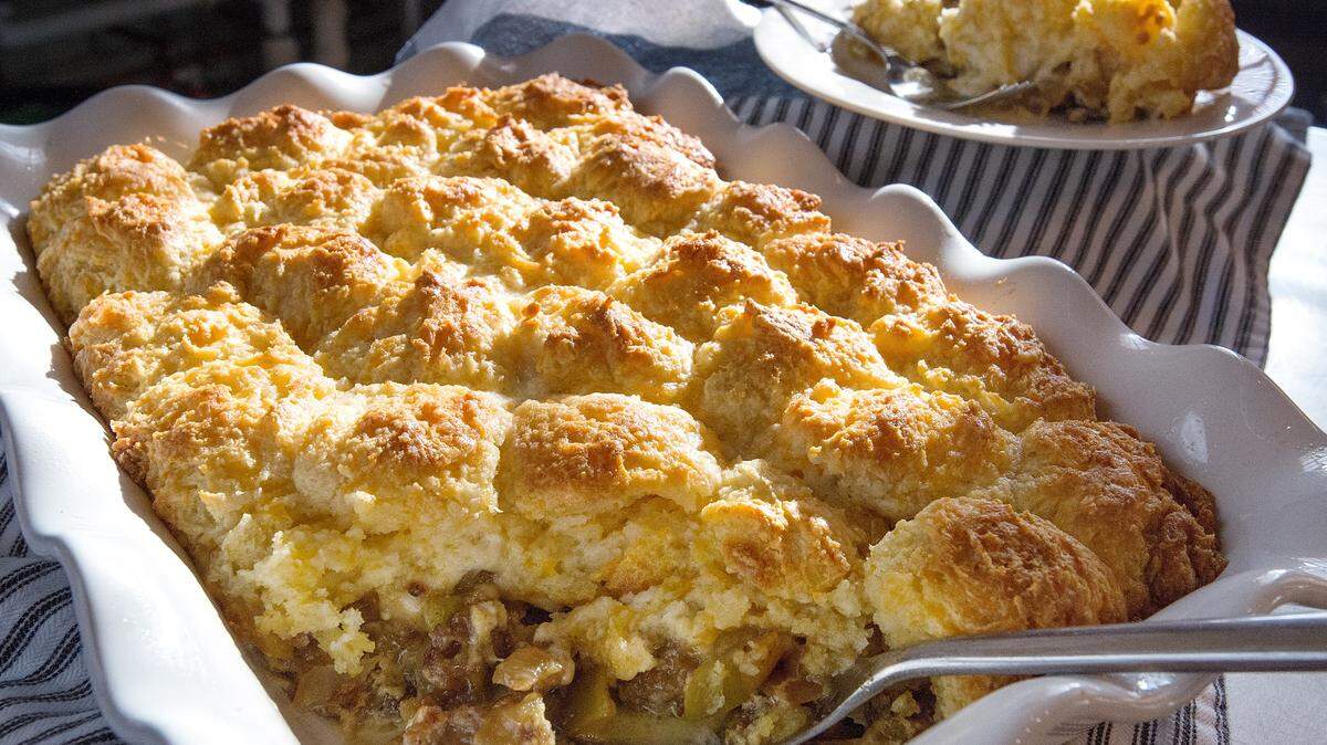 Teddi Wohlford's Cheddar Biscuit Topped Sausage & Apple Breakfast Casserole makes a great breakfast or brunch.