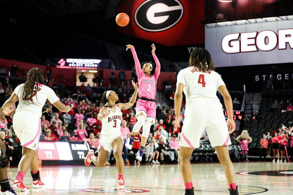 Georgia guard Gabby Connally (2) during a game against Alabama at Stegeman Coliseum in Athens, Ga., on Sun., Feb. 16, 2020. (Photo by Tony Walsh)
