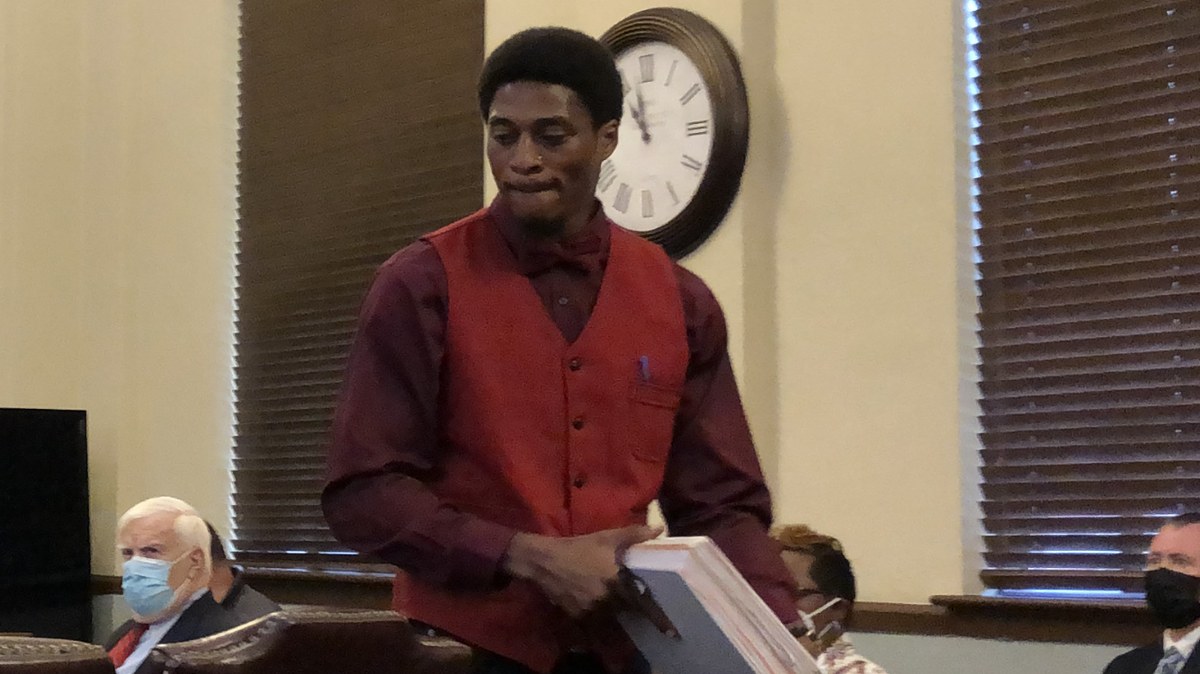 Marcus Dynell Tasby Sr. in Peach County Superior Court on Wednesday when his bond was revoked.