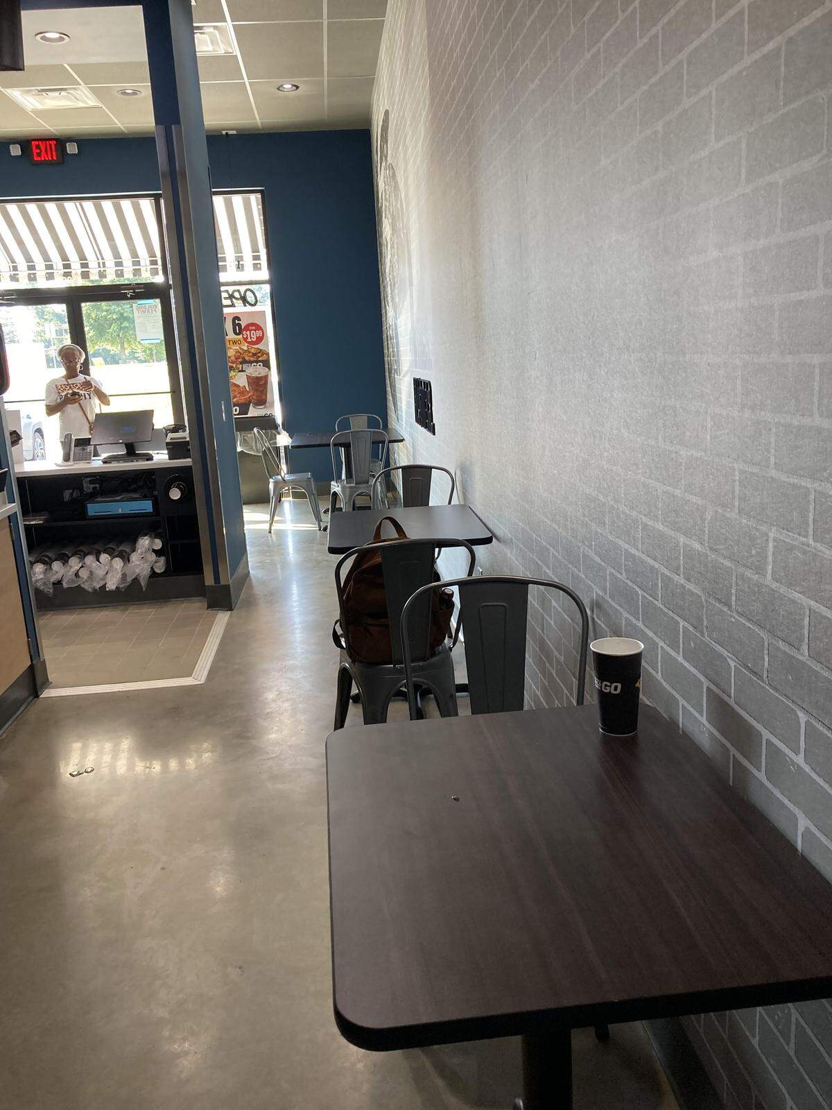The new Buffalo Wild Wings Go in Warner Robins has three tables to wait for orders or dine-in if desired.