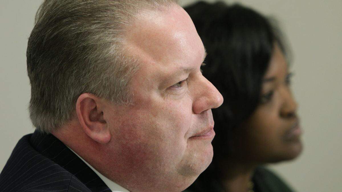 Tony Roberts, left, president and CEO of the Georgia Charter Schools Association, sits alongside Nina Gilbert, the head of School at Ivy Prep in Norcross during a news conference in 2011. Roberts said he sees "a lot of hope for (Macon Charter Academy's) immediate future" after a visit with three of MCA's five board members Thursday.